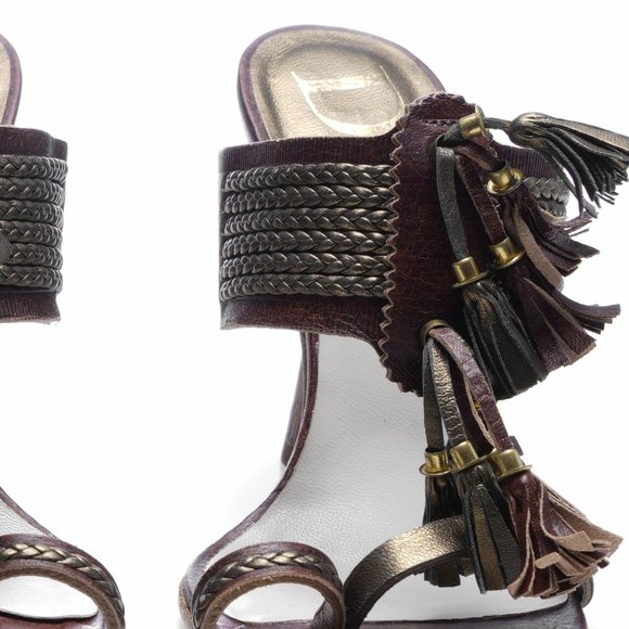 Christian Dior cracked leather Sandal/Slide sz 37 - Picture 4 of 9